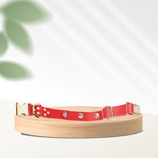 Diamond-Red Dog Collar - MakPaws