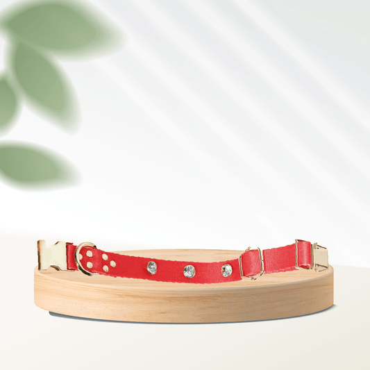 Diamond-Red Dog Collar - MakPaws