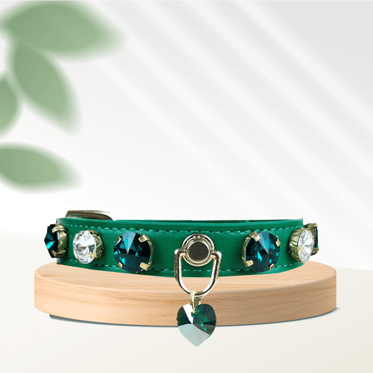 Swarovski-Green Dog Collar