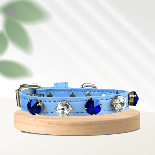 Swarovski-Blue Dog Collar